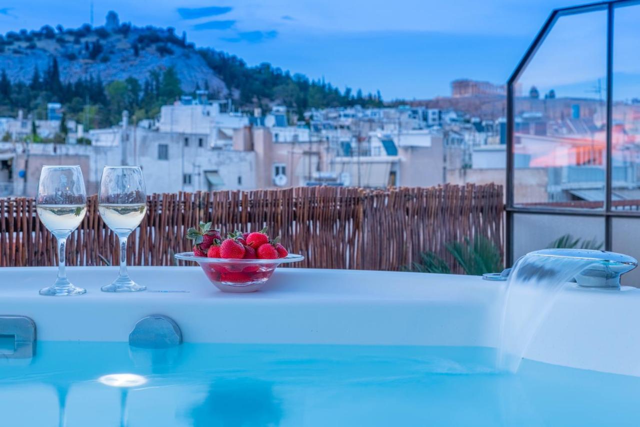 Topfloor Getaway Balcony&Hot Tub+Acropolis View Athen Eksteriør bilde