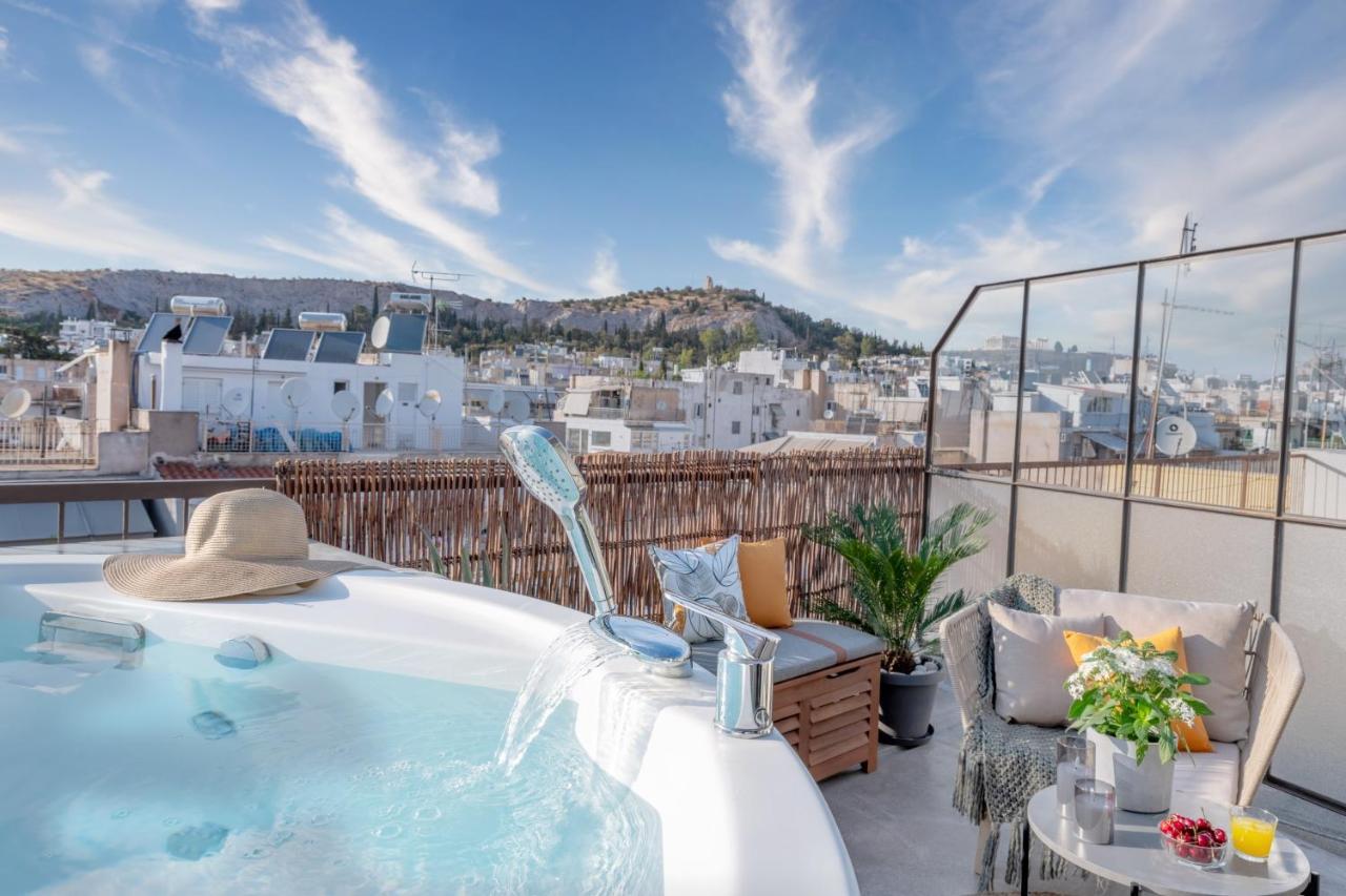Topfloor Getaway Balcony&Hot Tub+Acropolis View Athen Eksteriør bilde