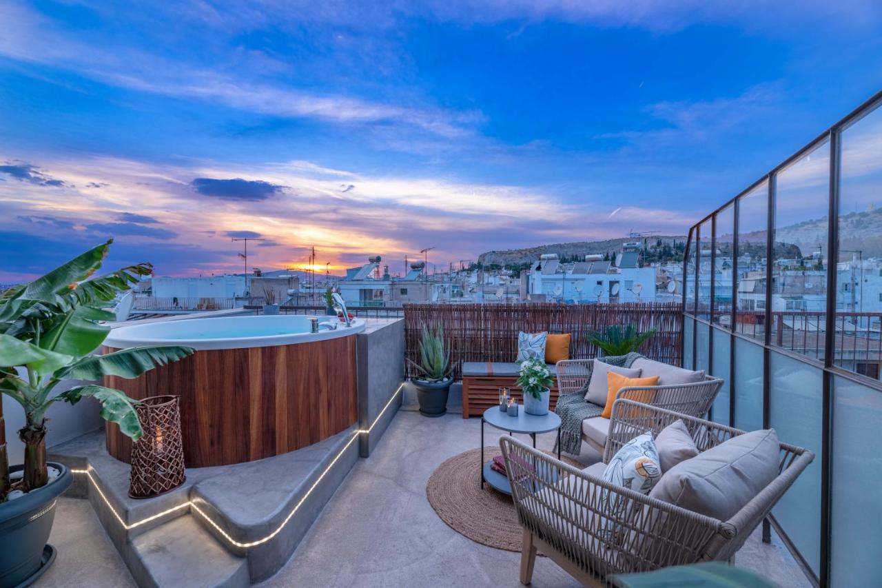 Topfloor Getaway Balcony&Hot Tub+Acropolis View Athen Eksteriør bilde